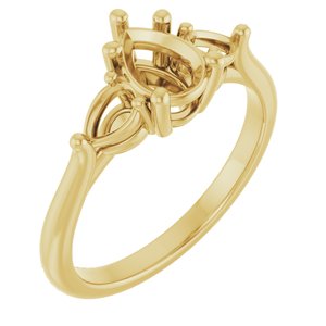 14K Yellow Gold 7x5 mm Pear Engagement Ring Mounting