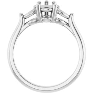 14K White Gold 7x5 mm Pear Engagement Ring Mounting