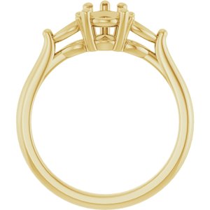 14K Yellow Gold 7x5 mm Pear Engagement Ring Mounting