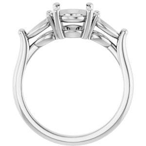 14K White Gold 9x7 mm Oval Engagement Ring Mounting