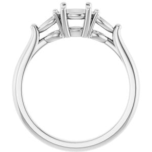 14K White Gold 5.8 mm Round Engagement Ring Mounting