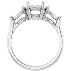 14K White Gold 8 mm Round Engagement Ring Mounting