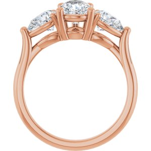 14K Rose Gold 8x5 mm Pear 1/3 CTW Lab-Grown Diamond Semi-Set Engagement Ring