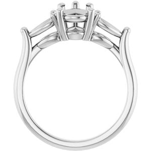 14K White Gold 9x6 mm Pear Engagement Ring Mounting