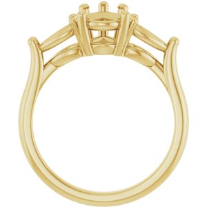 14K Yellow Gold 9x6 mm Pear Engagement Ring Mounting