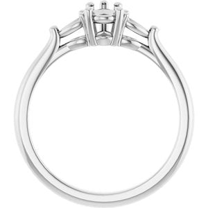 10K White Gold 6x4 mm Pear Engagement Ring Mounting