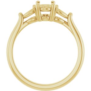 14K Yellow Gold 7x5 mm Oval Engagement Ring Mounting