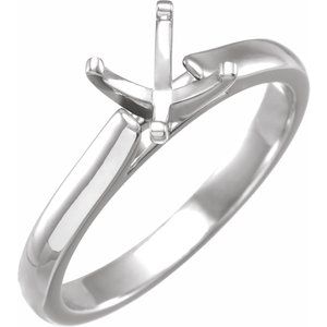 14K White Gold 5.2 mm Round Solitaire Engagement Ring Mounting