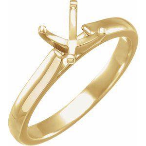 14K Yellow Gold 6.5 mm Round Solitaire Engagement Ring Mounting