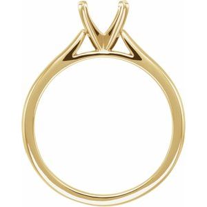 14K Yellow Gold 6.5 mm Round Solitaire Engagement Ring Mounting
