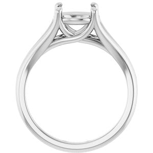 14K White Gold 8 mm Round Solitaire Engagement Ring Mounting