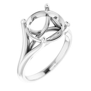 Platinum 11 mm Round Solitaire Engagement Ring Mounting