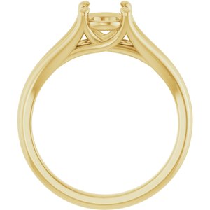 14K Yellow Gold 8x6 mm Oval Solitaire Engagement Ring Mounting