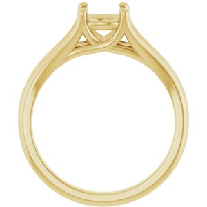 14K Yellow Gold 6.5 mm Round Solitaire Engagement Ring Mounting